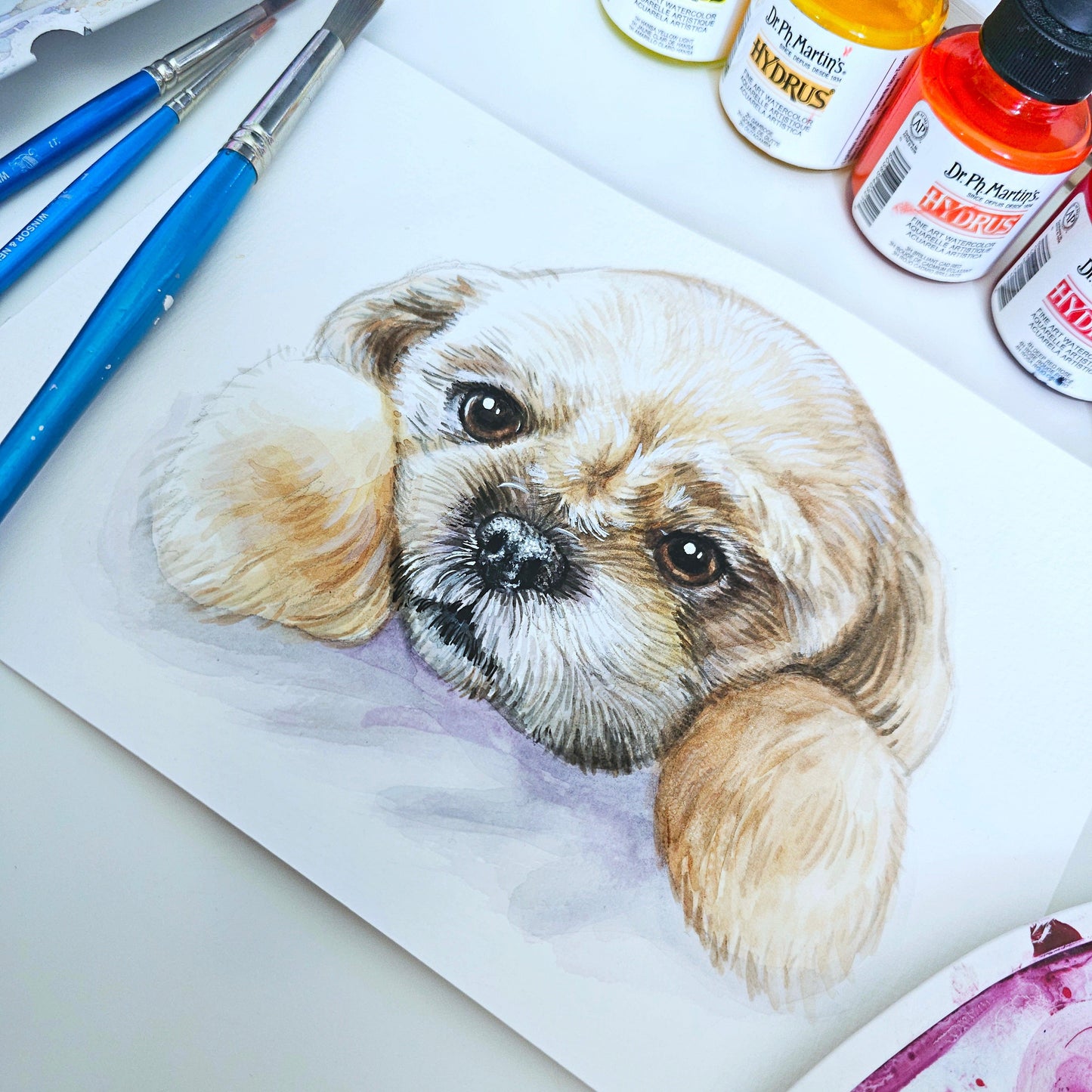 Watercolour Custom Pet Portrait - Jolly Pet Portraits 