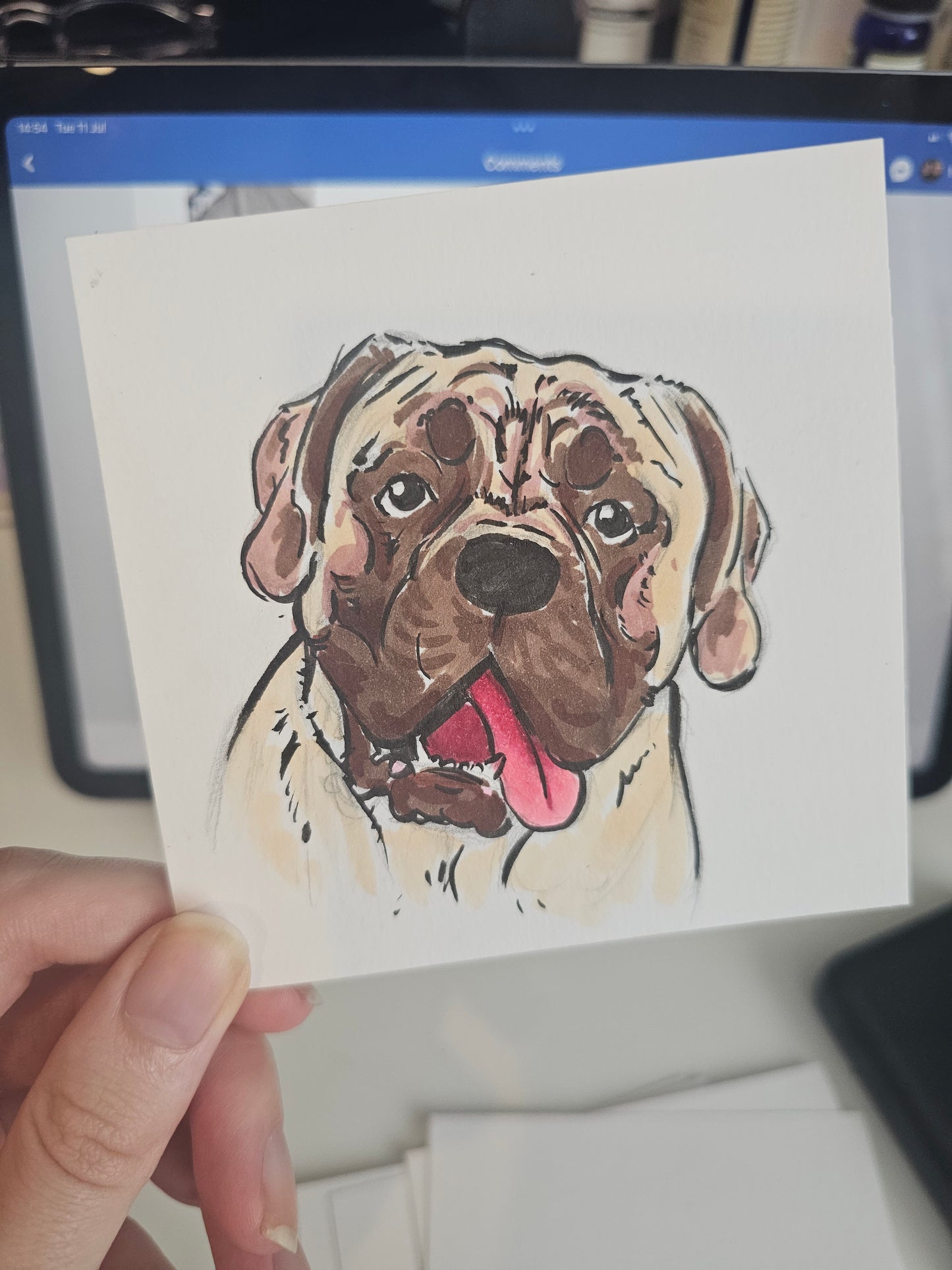 Mini Ink Sketchy Custom Pet Caricature