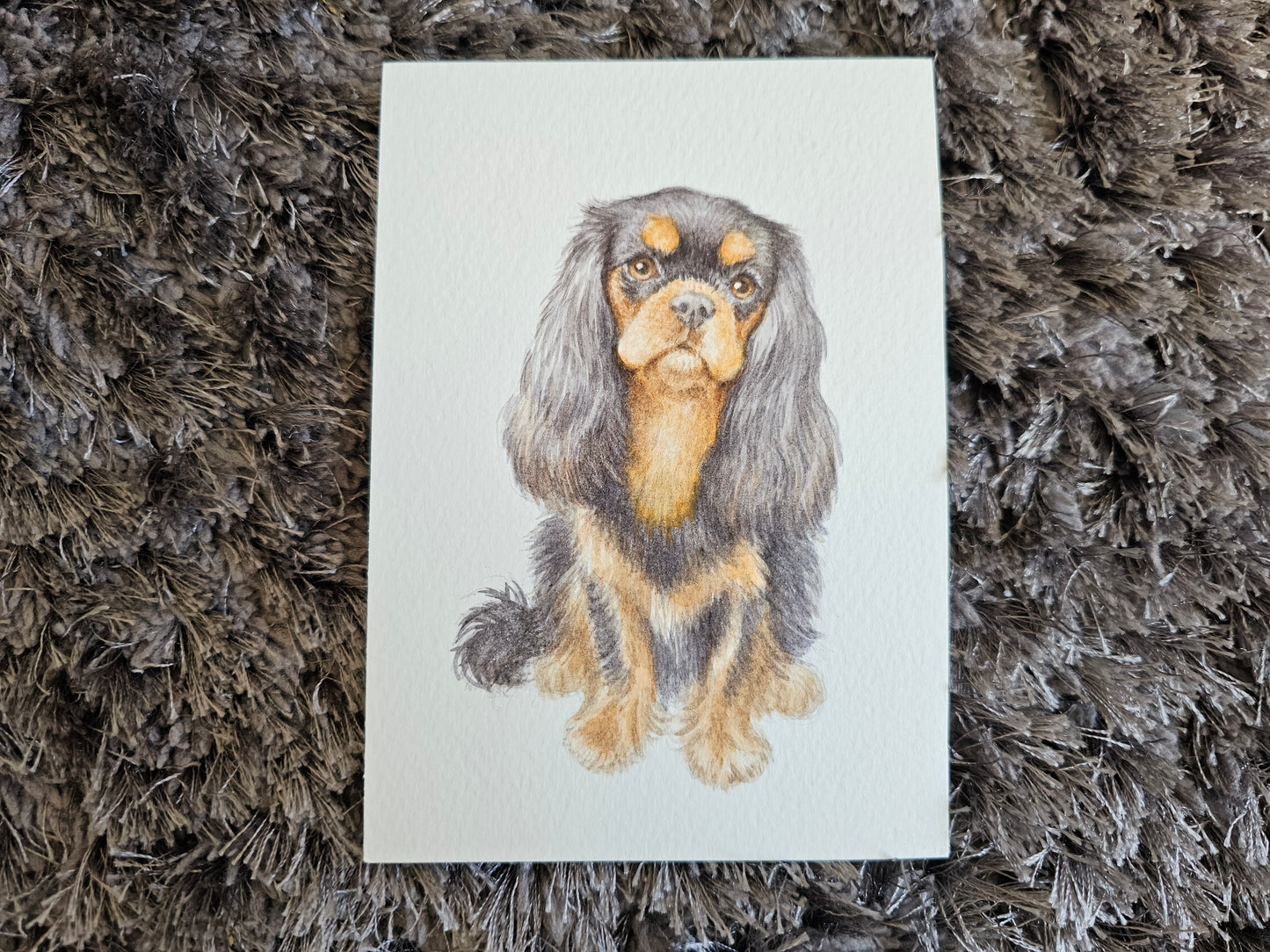 Black and Tan Cavalier A6 Watercolour Original Artwork