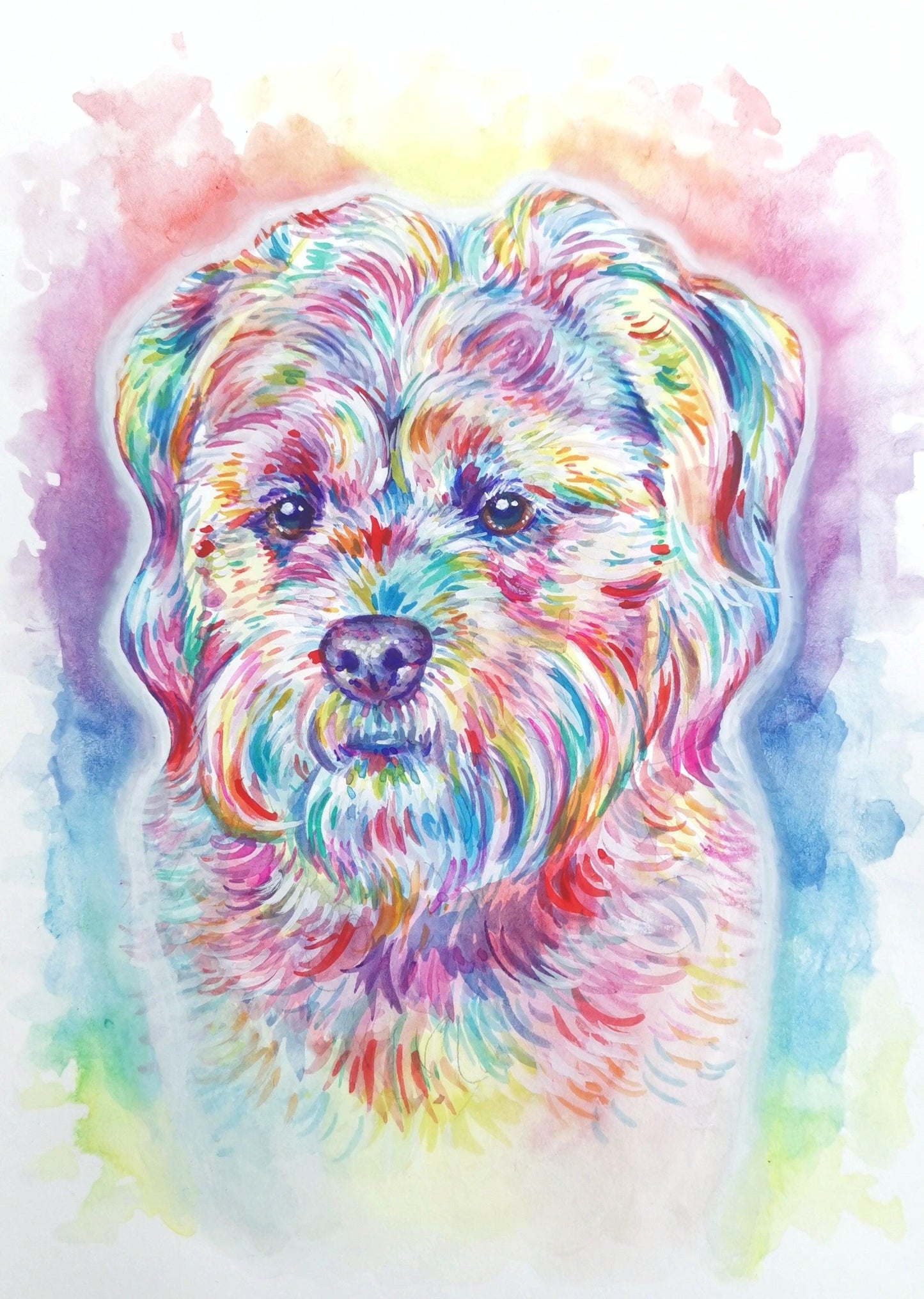 Rainbow Custom Pet Portrait - Jolly Pet Portraits