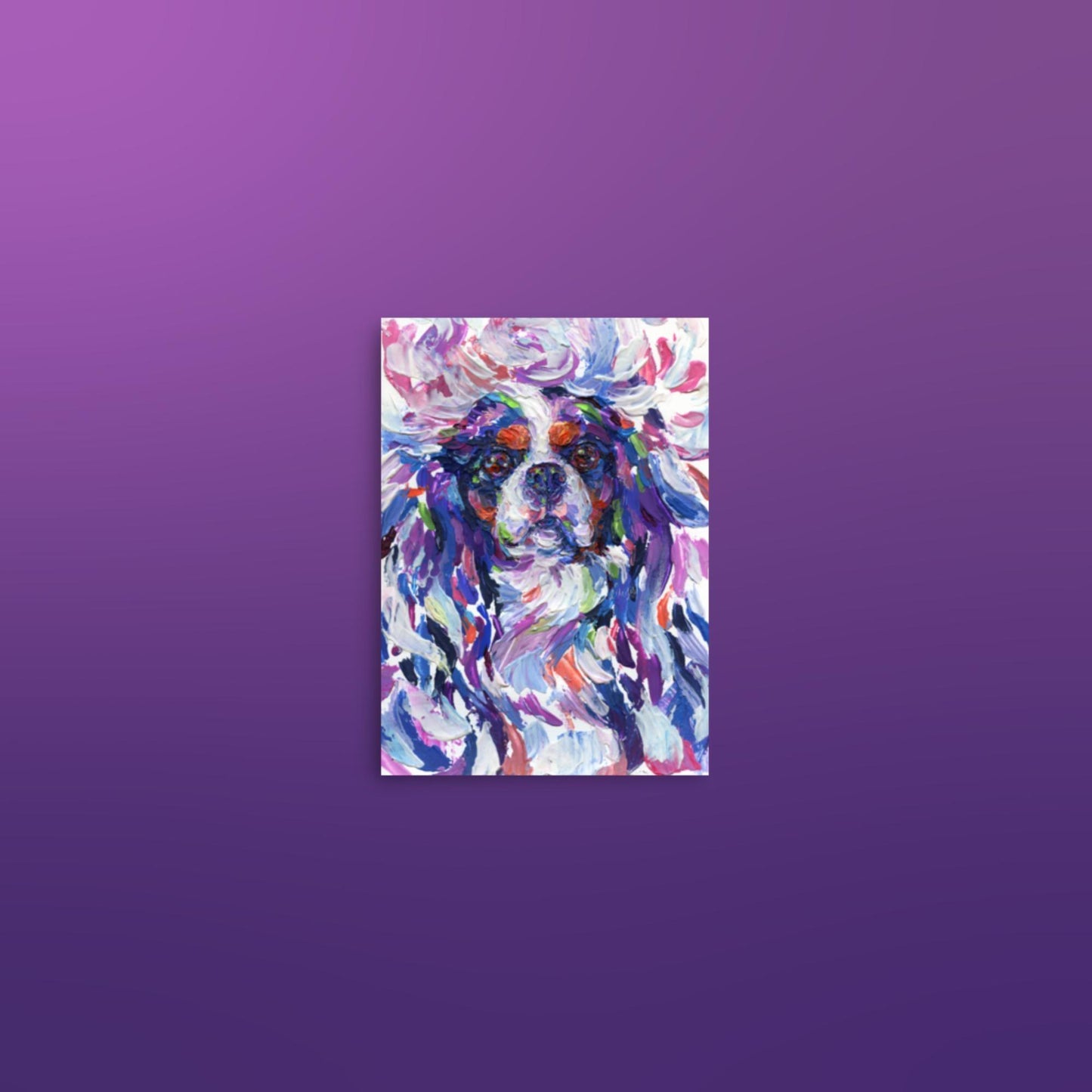 Cavalier King Charles Spaniel Print - Impasto tri - Jolly Pet Portraits