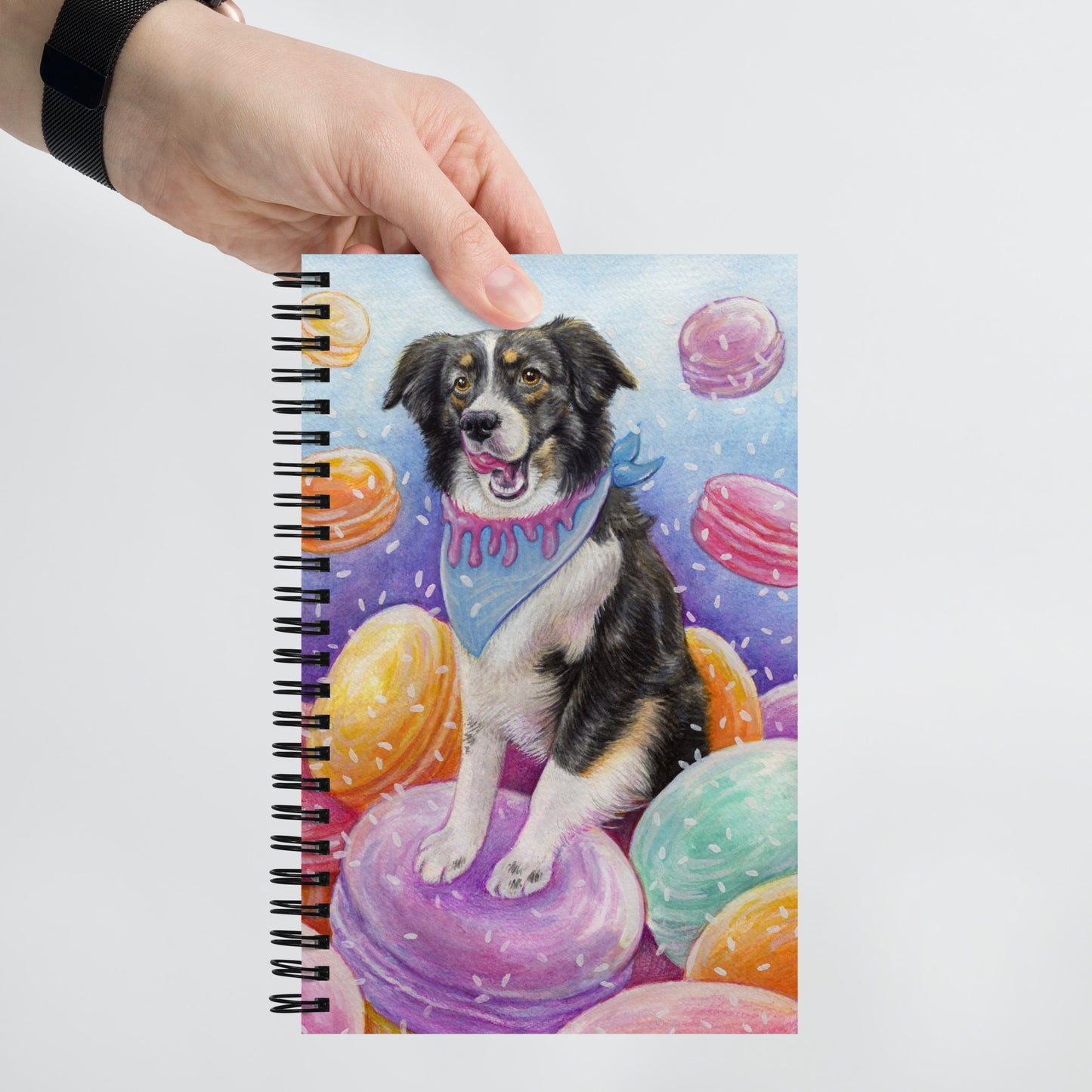 Mini Australian Shepherd Notebook - Pastel Macaroons