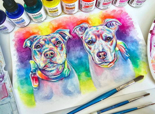 Rainbow Custom Pet Portrait - Jolly Pet Portraits