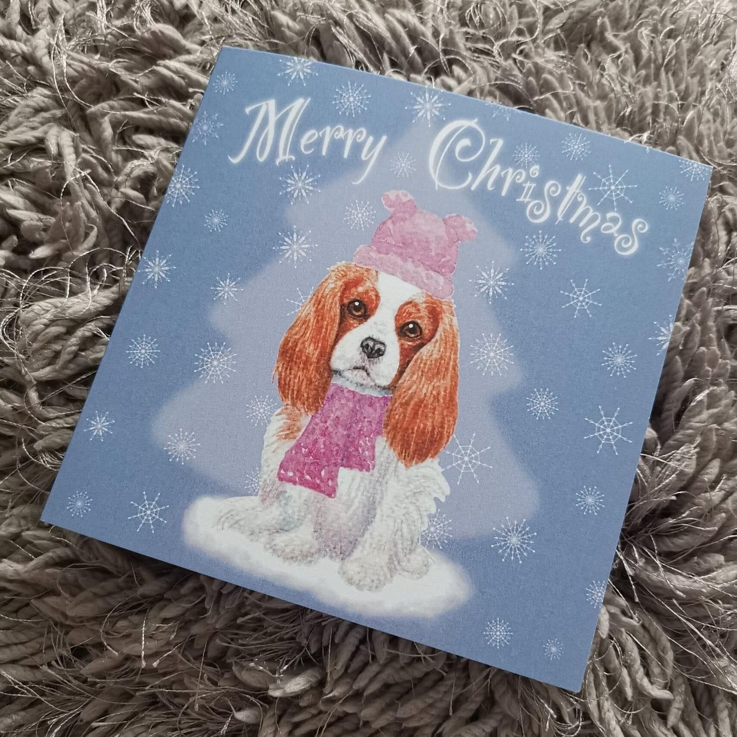 Cavalier King Charles Spaniel Christmas card Greeting Cards Jolly Pet Portraits 