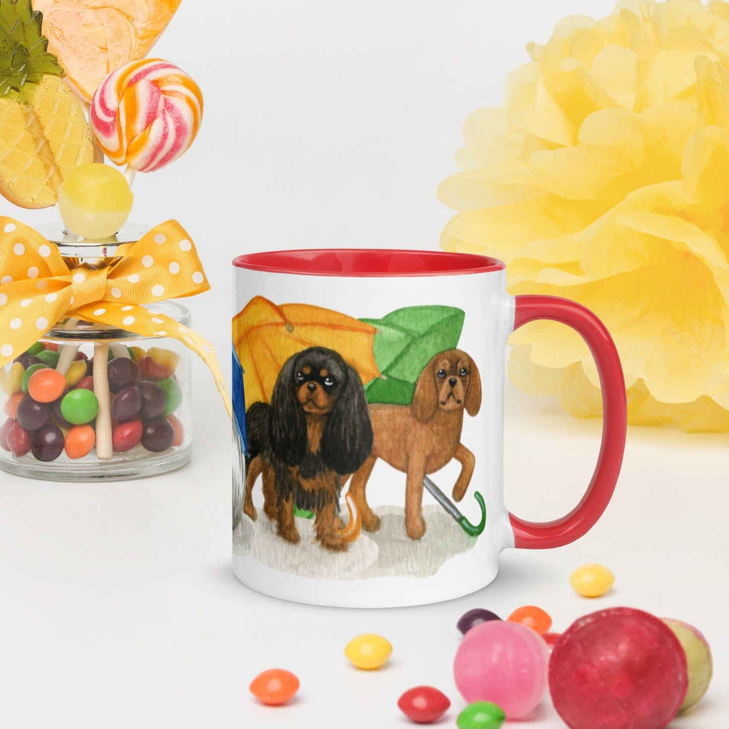 Cavalier King Charles Spaniel Mug - Umbrella Cavs Jolly Pet Portraits