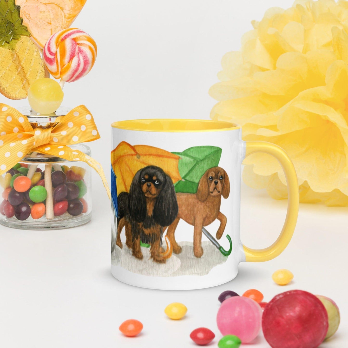 Cavalier King Charles Spaniel Mug - Umbrella Cavs Jolly Pet Portraits