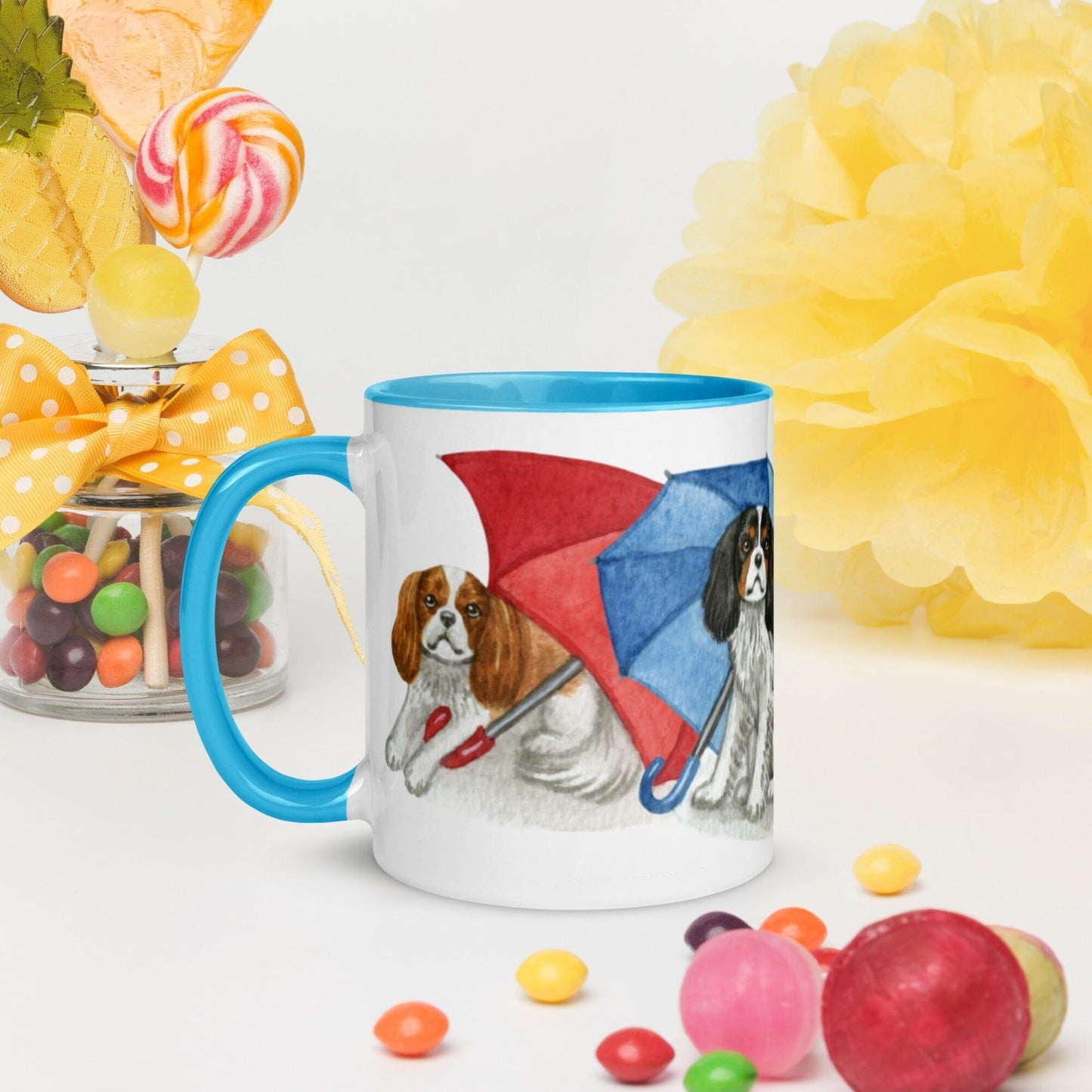 Cavalier King Charles Spaniel Mug - Umbrella Cavs Jolly Pet Portraits