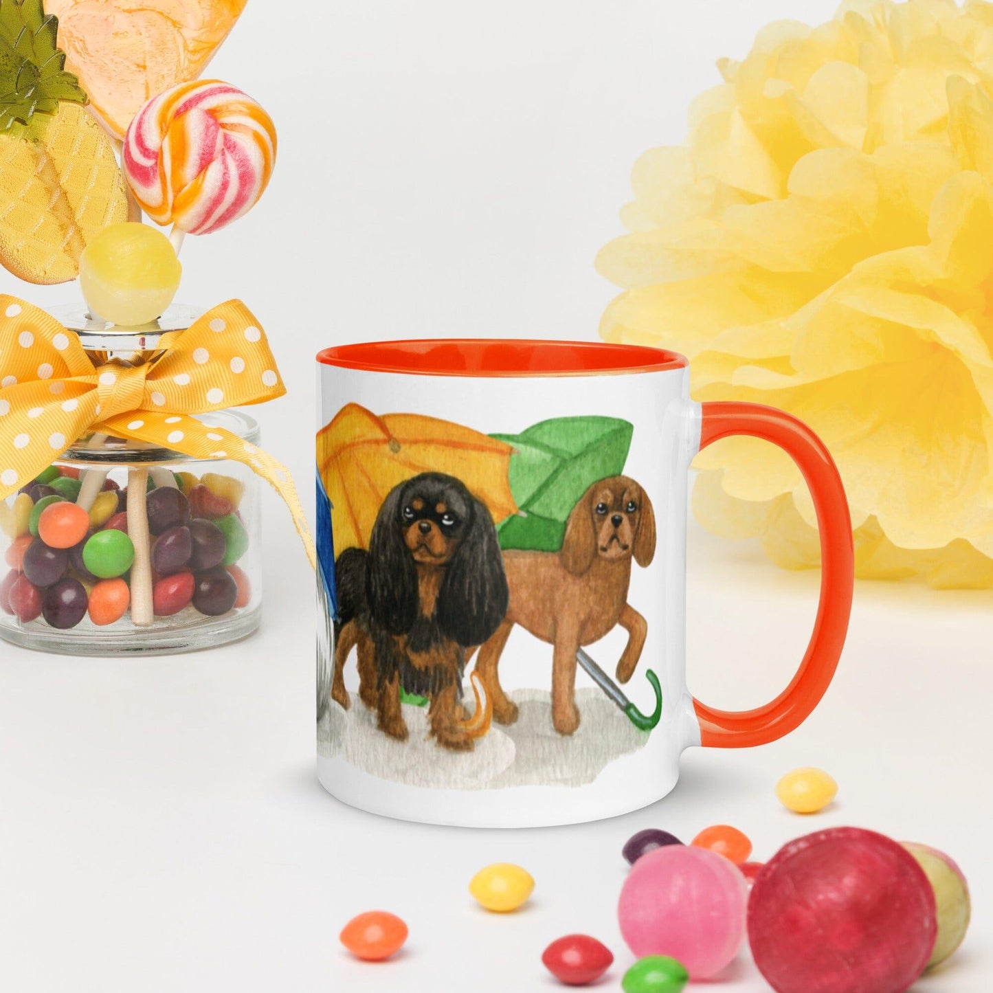 Cavalier King Charles Spaniel Mug - Umbrella Cavs Jolly Pet Portraits