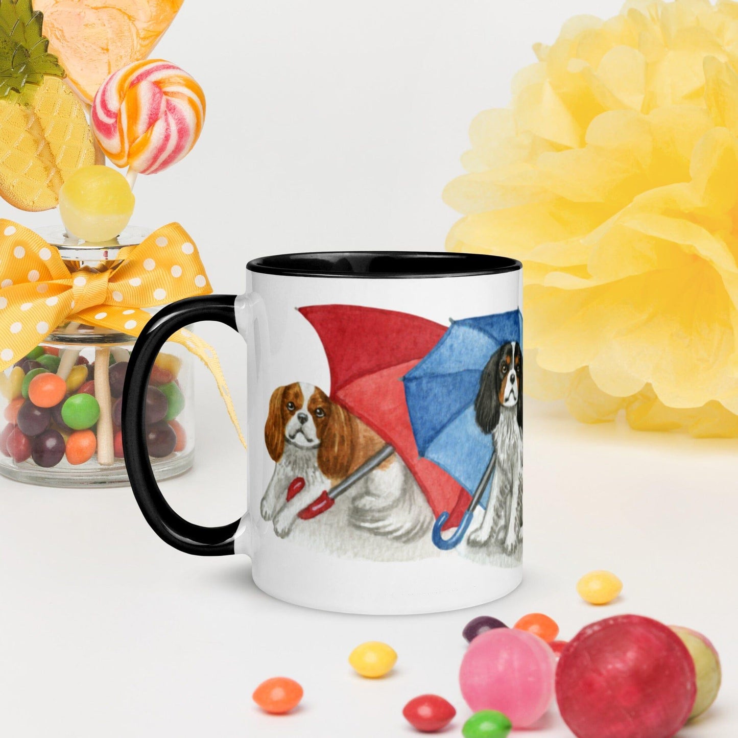 Cavalier King Charles Spaniel Mug - Umbrella Cavs Jolly Pet Portraits