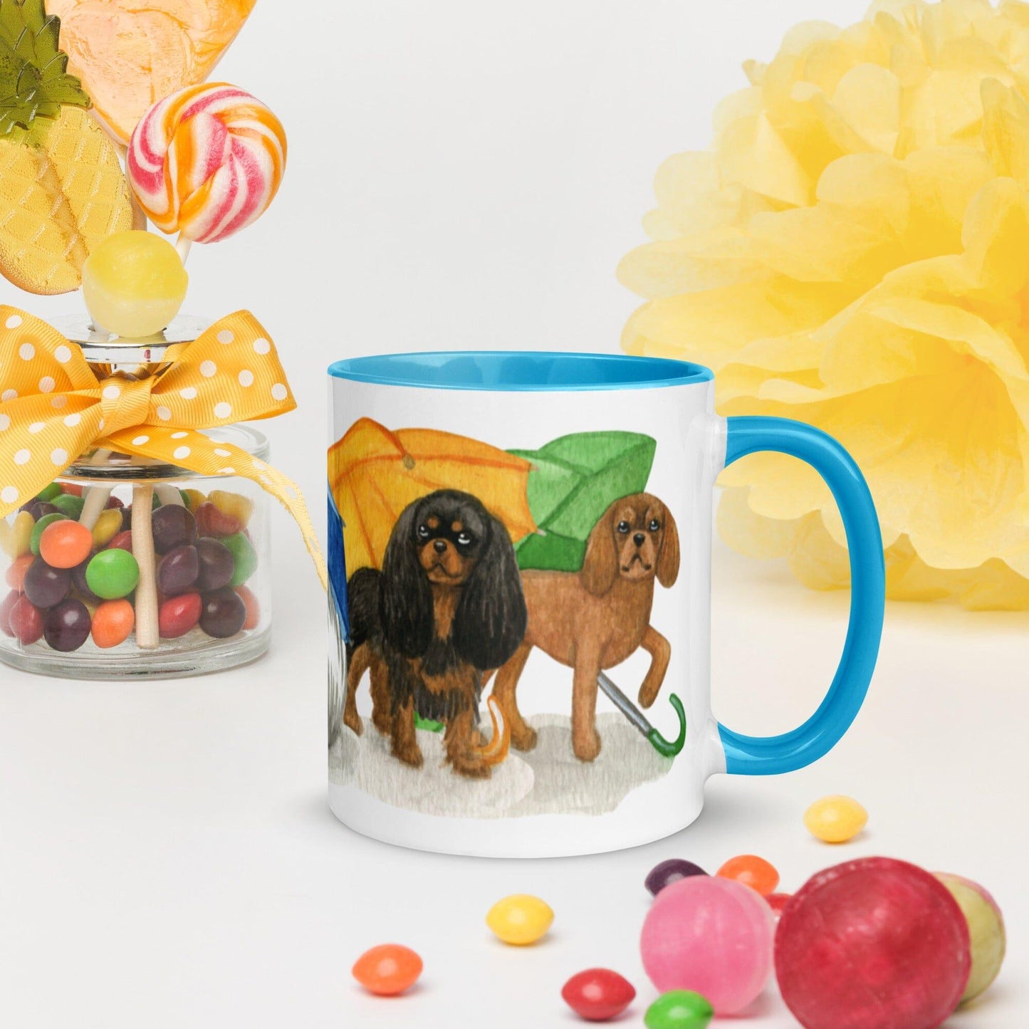 Cavalier King Charles Spaniel Mug - Umbrella Cavs Jolly Pet Portraits