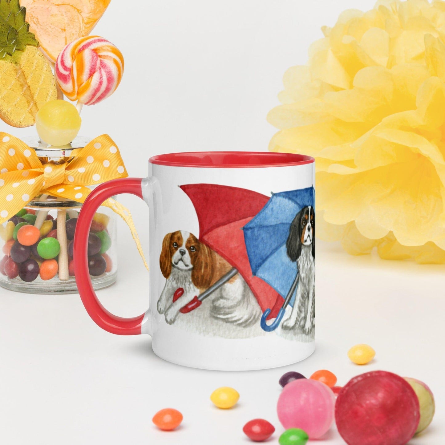 Cavalier King Charles Spaniel Mug - Umbrella Cavs Jolly Pet Portraits