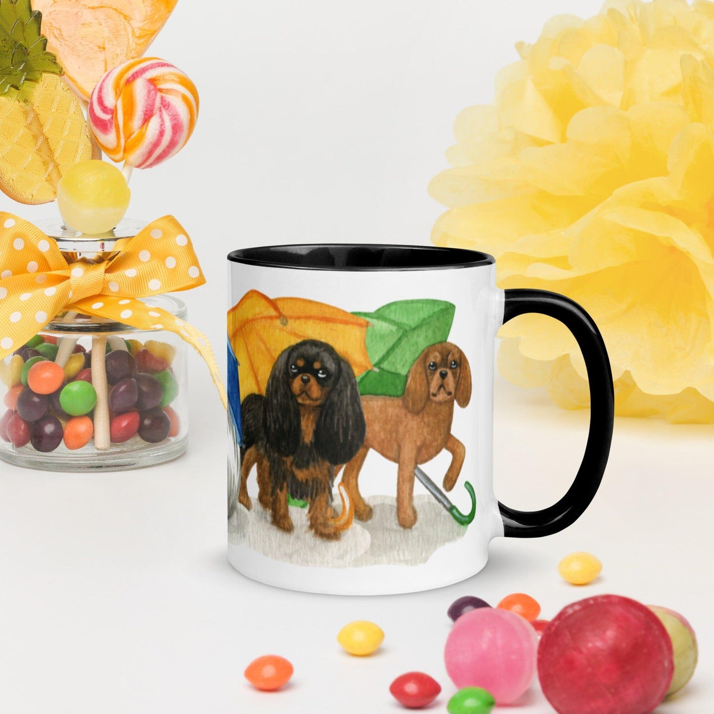 Cavalier King Charles Spaniel Mug - Umbrella Cavs Jolly Pet Portraits