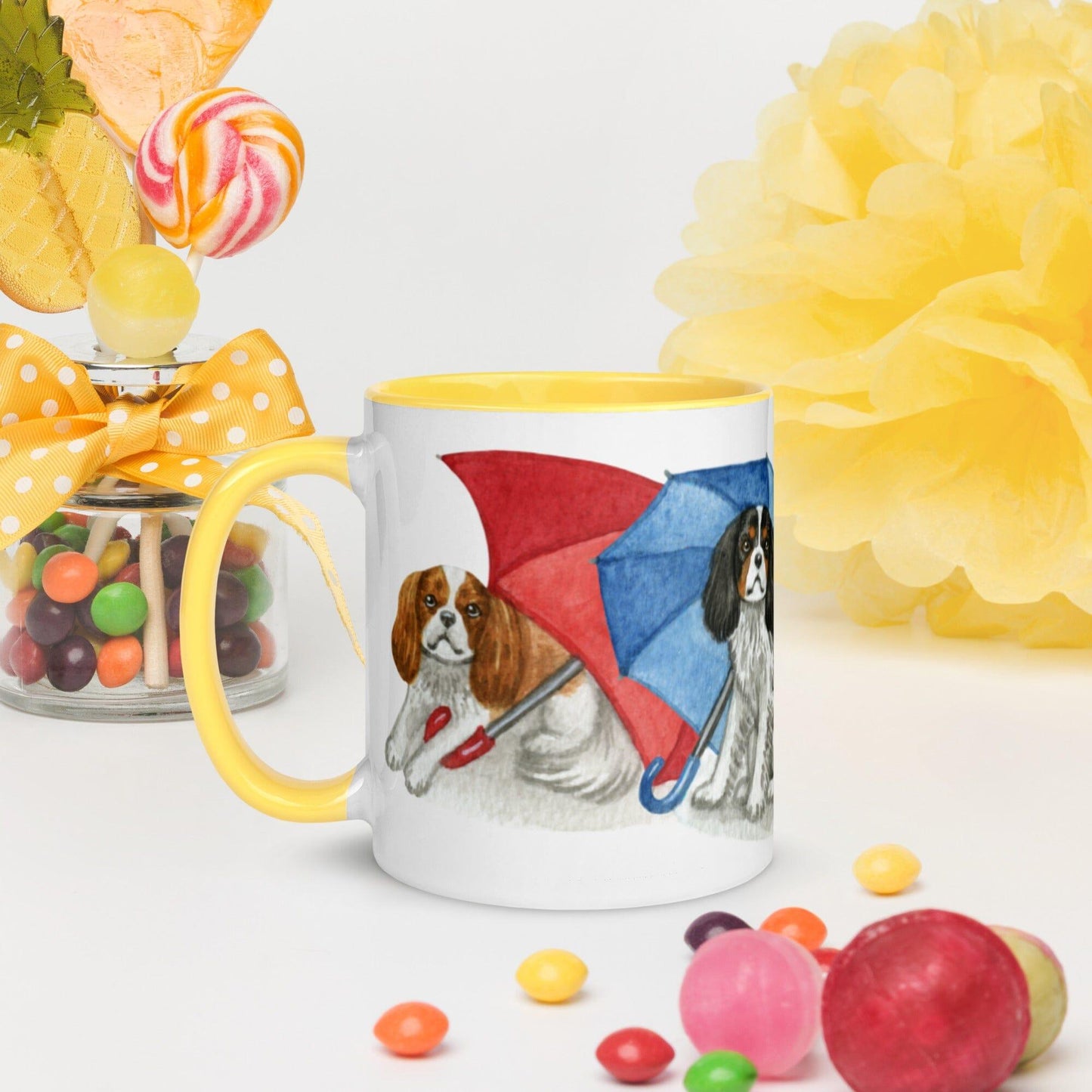 Cavalier King Charles Spaniel Mug - Umbrella Cavs Jolly Pet Portraits