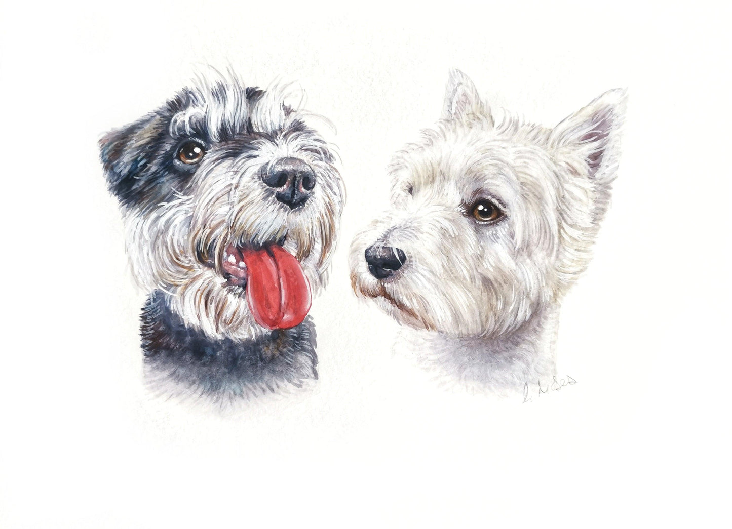 Gouache Custom Pet Portrait - Jolly Pet Portraits