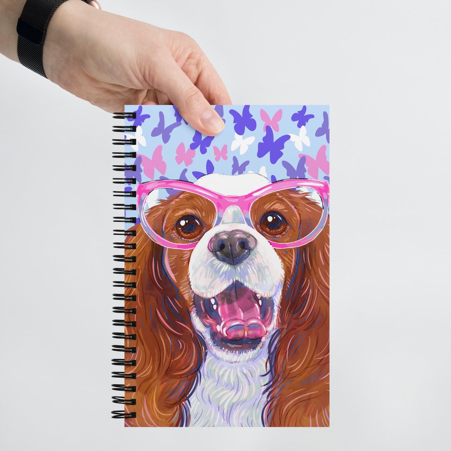 Cavalier King Charles Spaniel Notebook - Butterflies - Jolly Pet Portraits