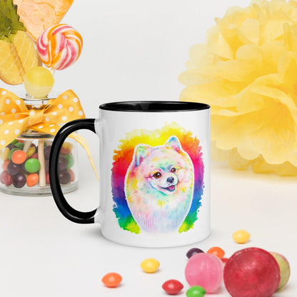Rainbow Pomeranian Mug - Jolly Pet Portraits 