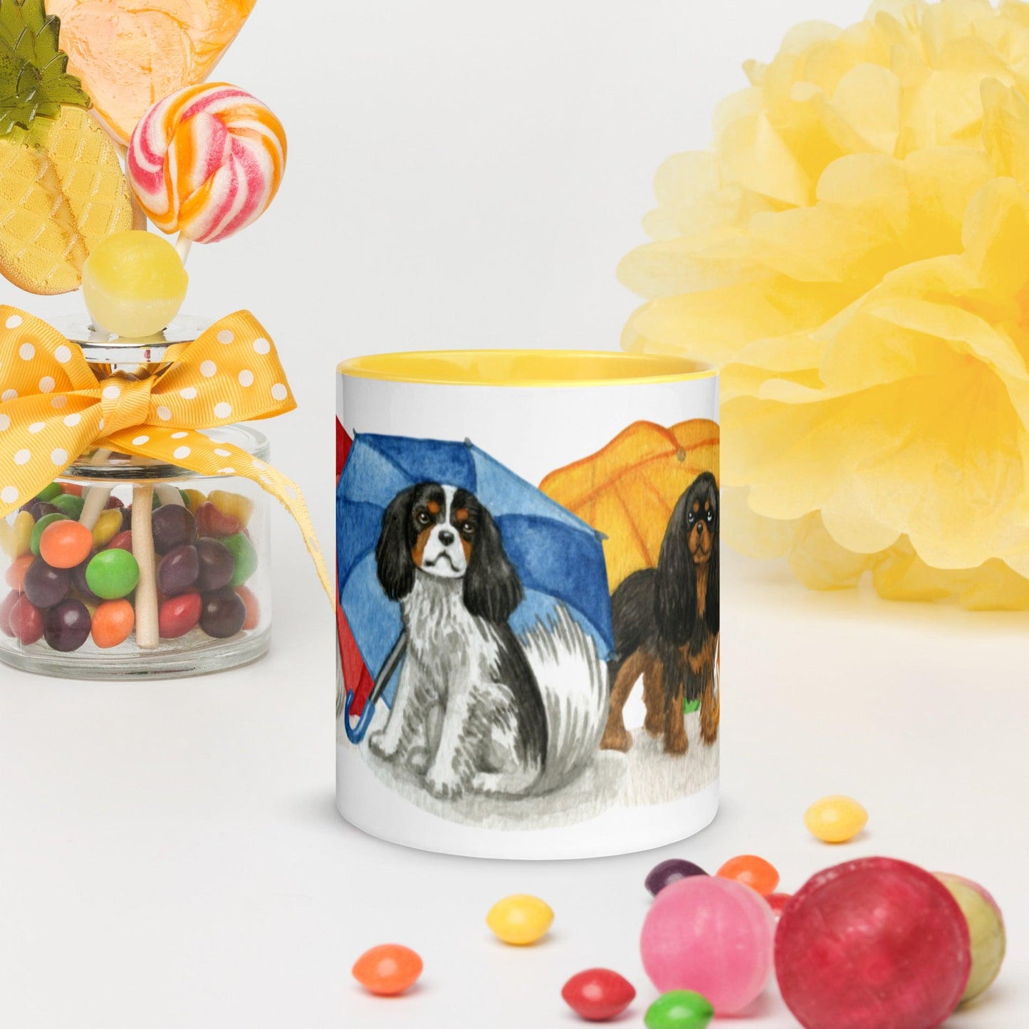 Cavalier King Charles Spaniel Mug - Umbrella Cavs - Jolly Pet Portraits