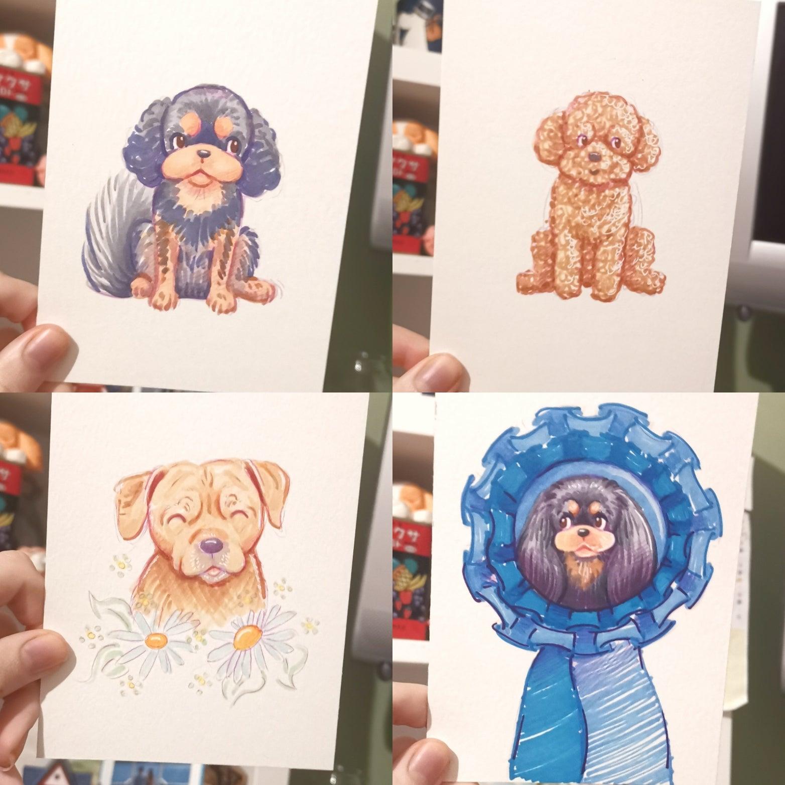 Cute Mini Custom Pet Caricature - Jolly Pet Portraits 