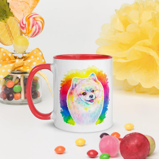 Rainbow Pomeranian Mug - Jolly Pet Portraits 